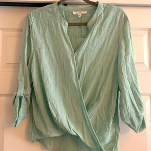 Pink Lily sage green blouse